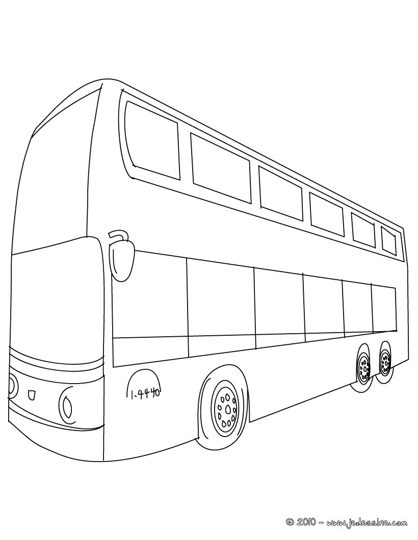 coloriage à dessiner de bus de ville