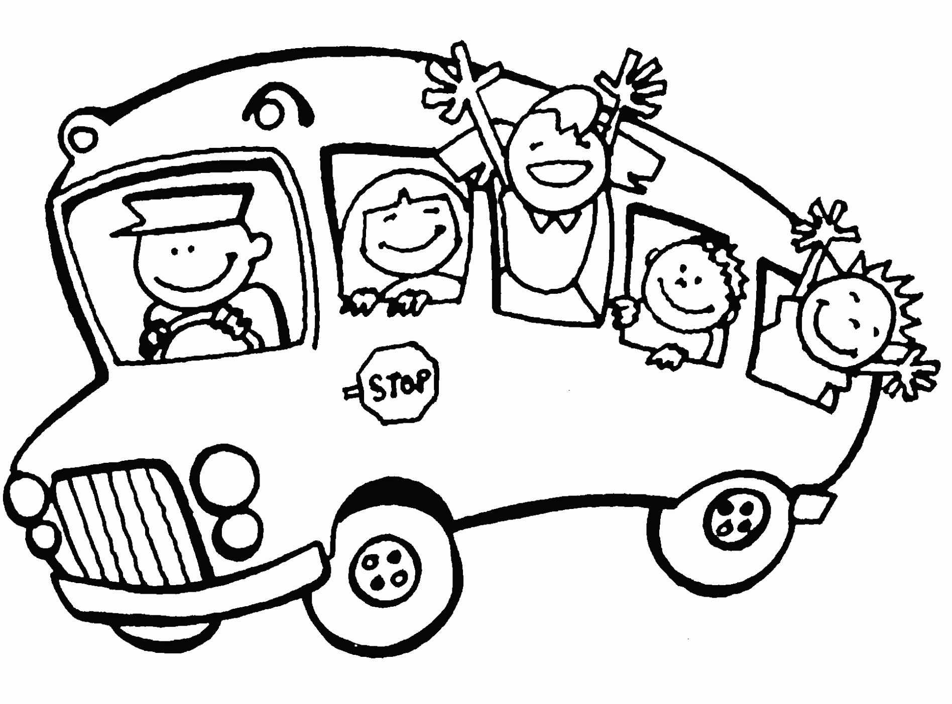 coloriage  dessiner de bus scolaire