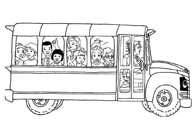 coloriage à dessiner du bus magique