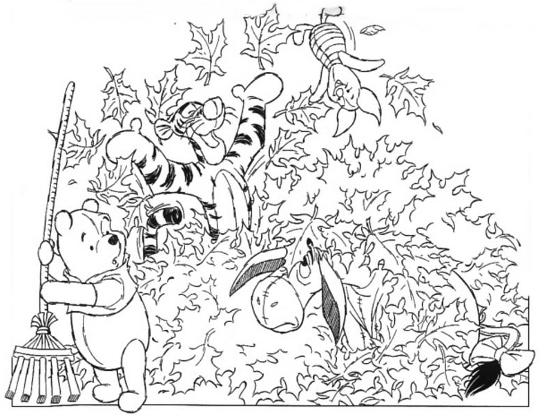 dessin  colorier d'automne disney