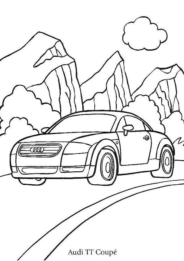 coloriage à dessiner automobile de course