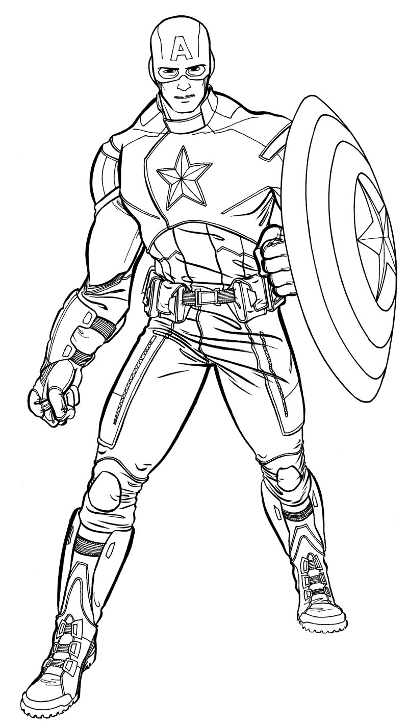 coloriage avengers captain