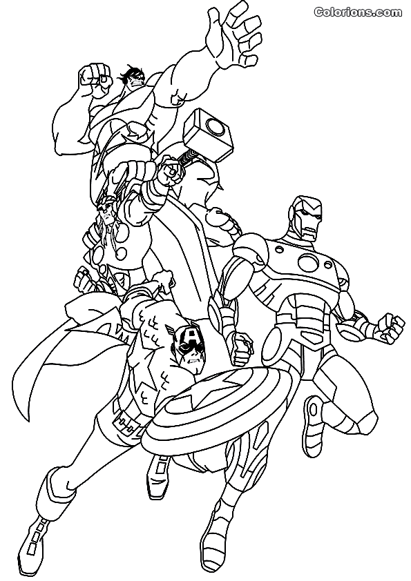 modele coloriage  dessiner avengers