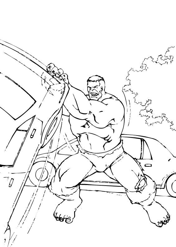 coloriage avengers hulk