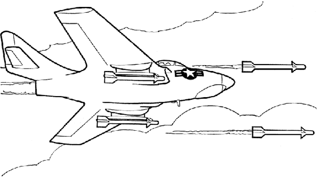 coloriage avion de chasse a imprimer