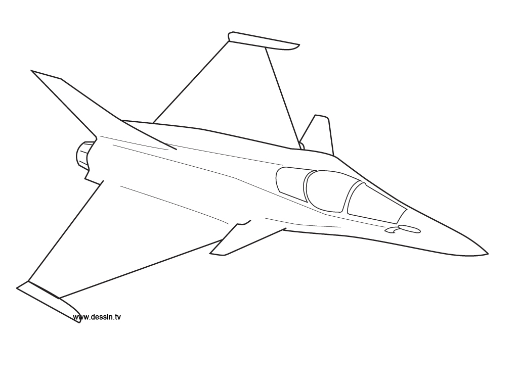 coloriage avion de chasse a imprimer