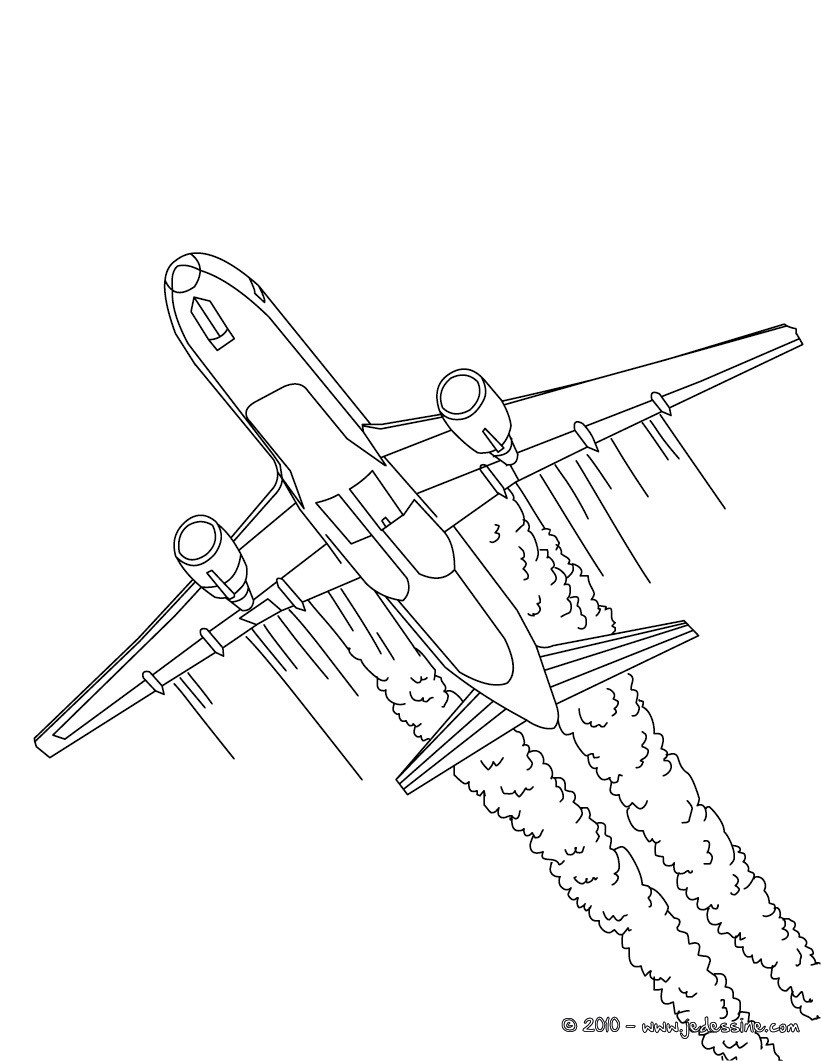 coloriage avion rigolo