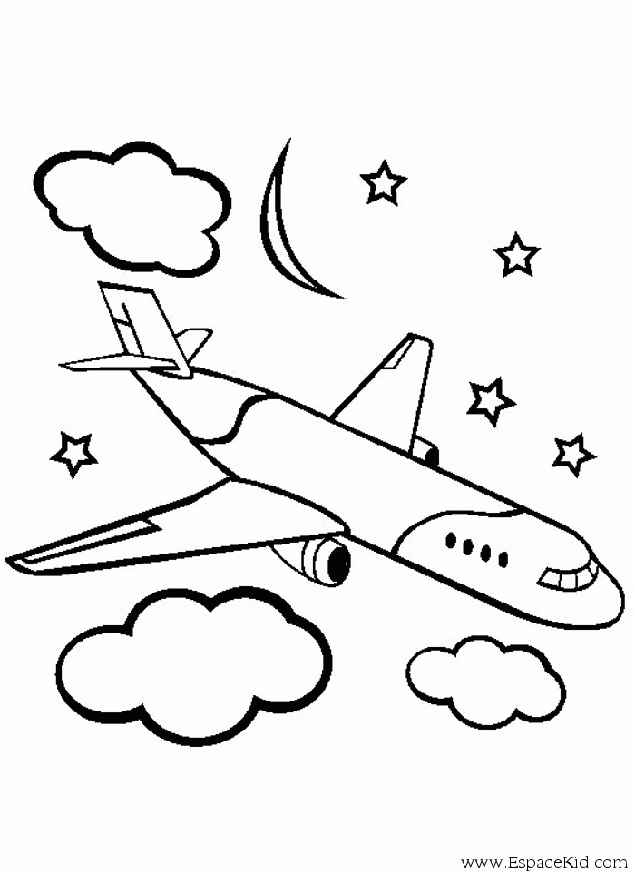 dessin à colorier un avion