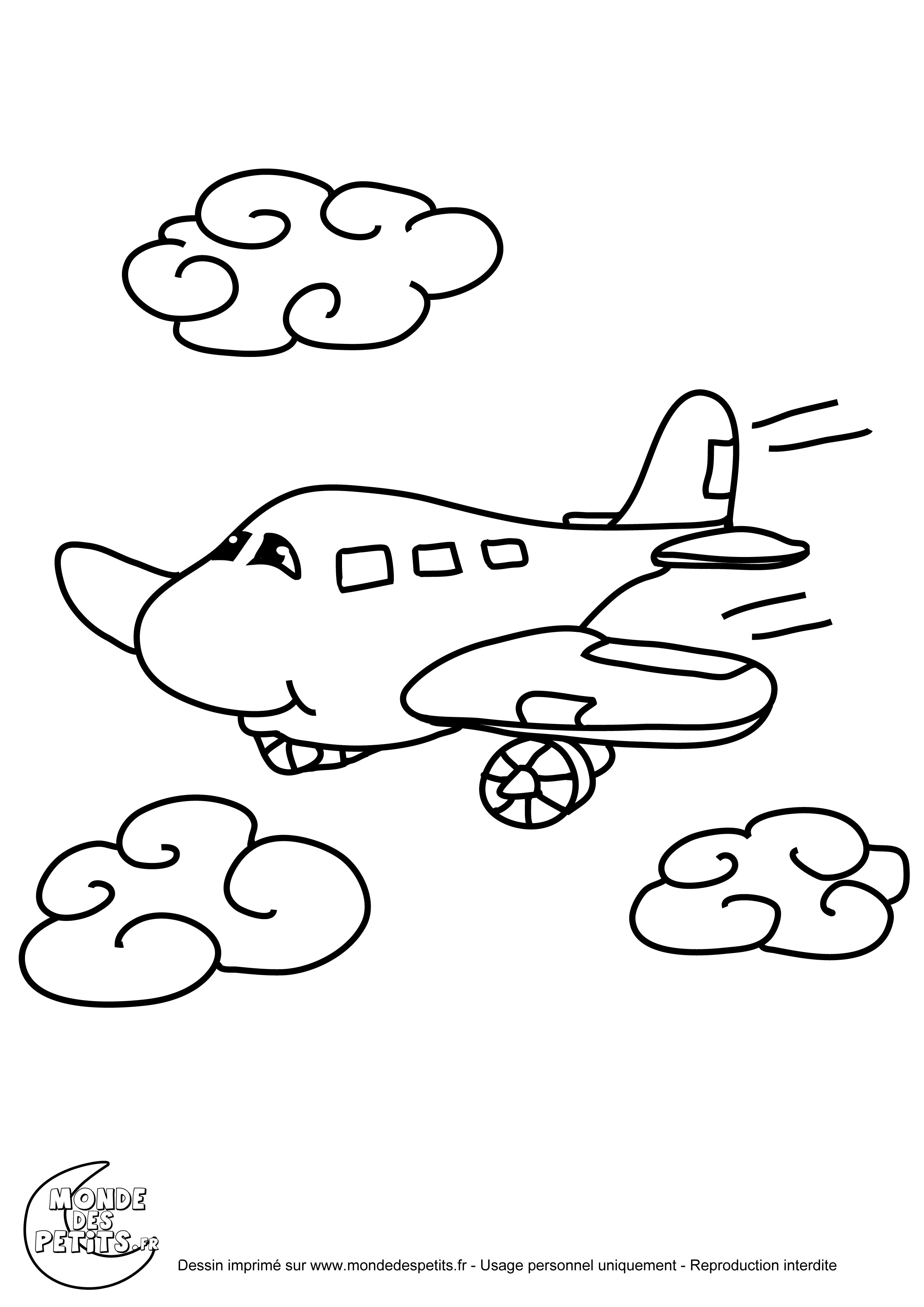 coloriage à dessiner d'avion militaire