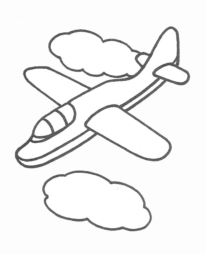 coloriage à dessiner avion de chasse