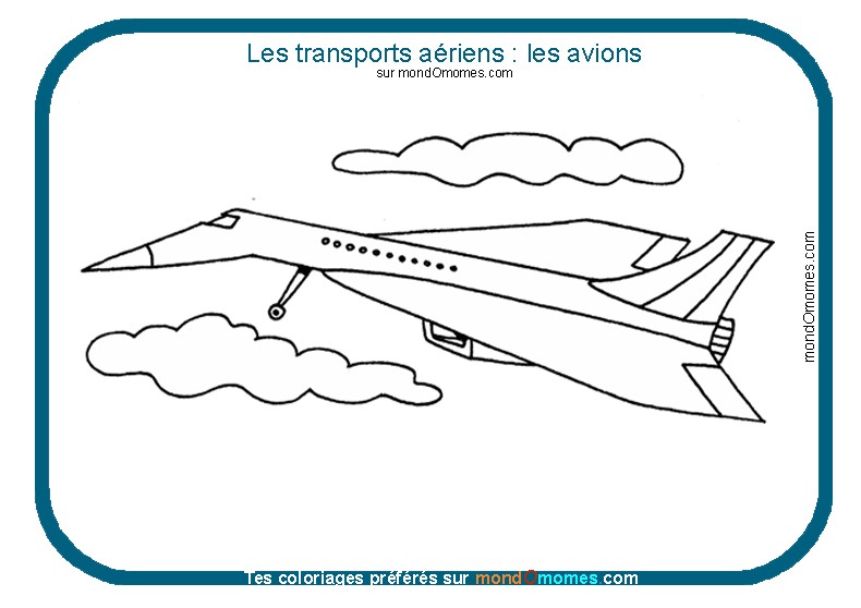 coloriage à dessiner d'avion gratuit