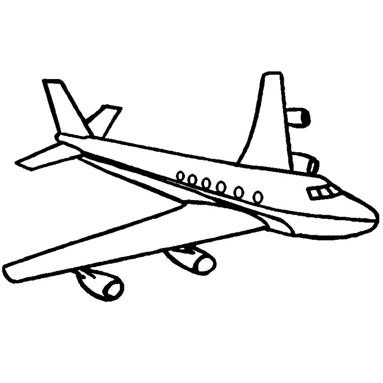 coloriage a dessiner avion simple