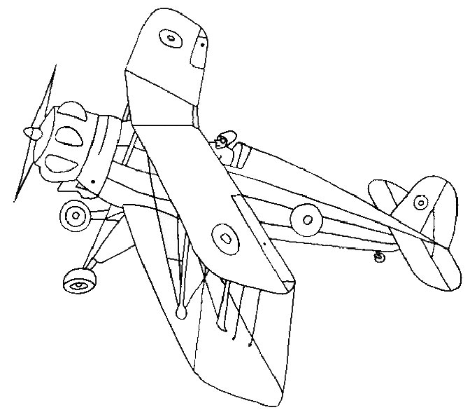 coloriage à dessiner à imprimer avion de guerre