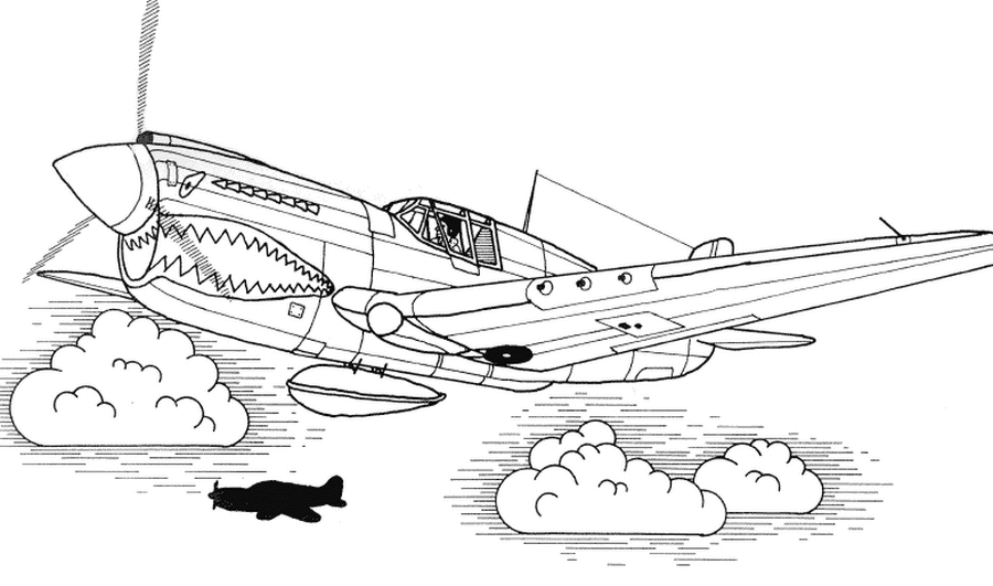 9 dessins de coloriage Avions De Guerre à imprimer