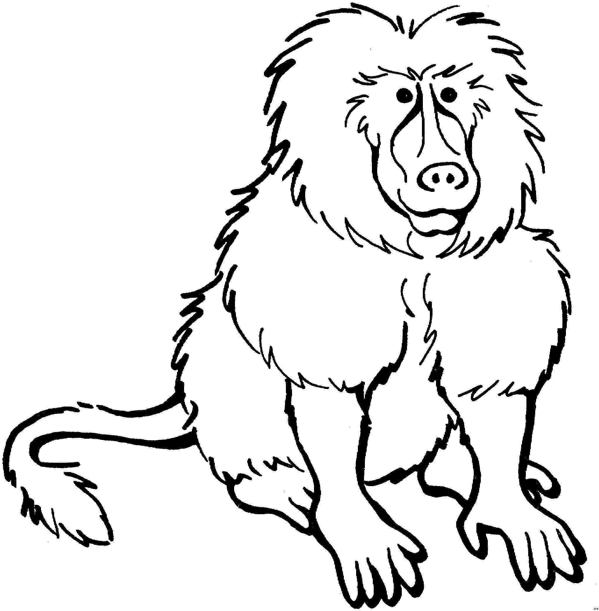 dessin � colorier babouin