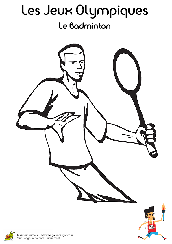 coloriage à dessiner badminton imprimer