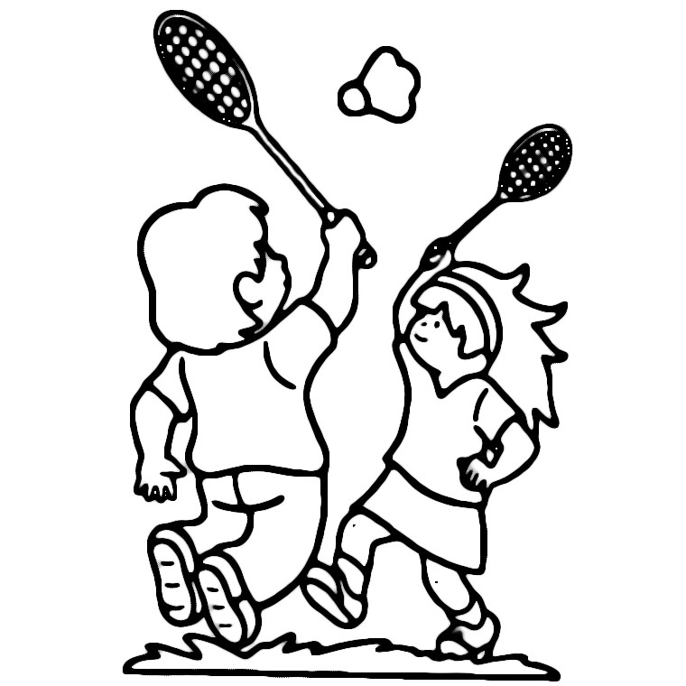 dessin joueur de badminton