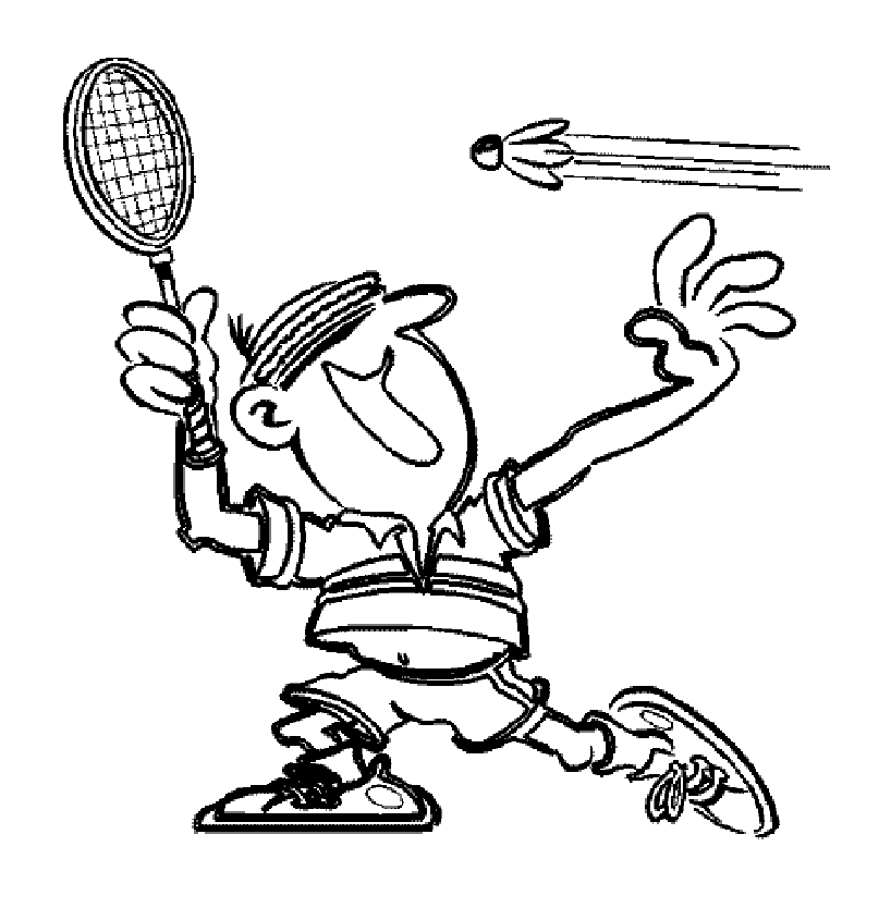 coloriage joueur de badminton