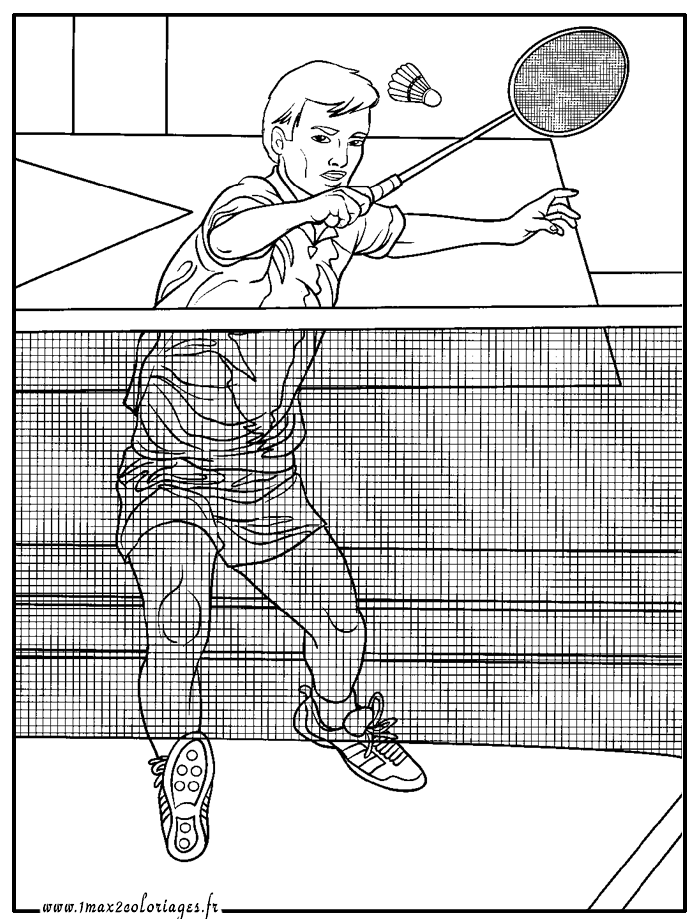 coloriage de badminton