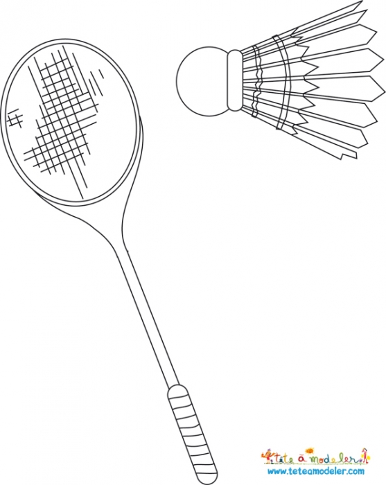 coloriage  dessiner joueur de badminton
