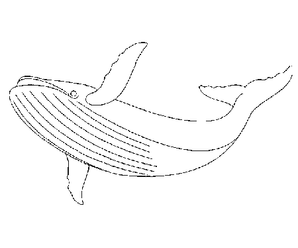 dessin à colorier baleine rigolote