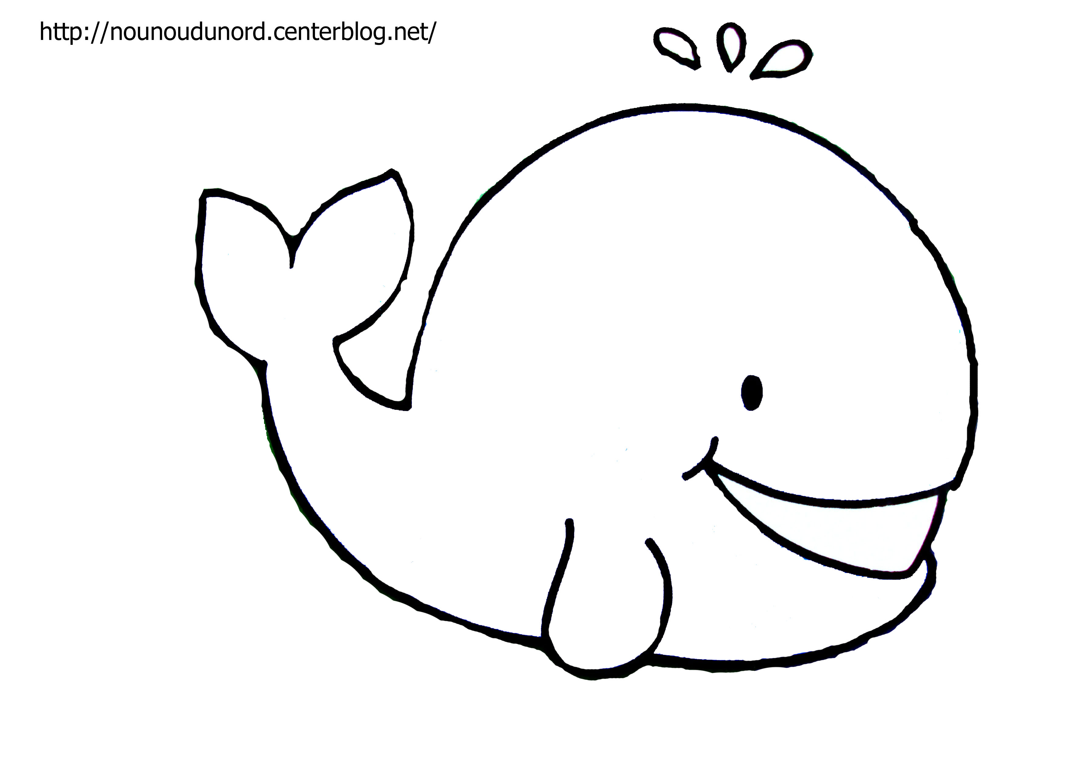 coloriage à dessiner baleine petite section