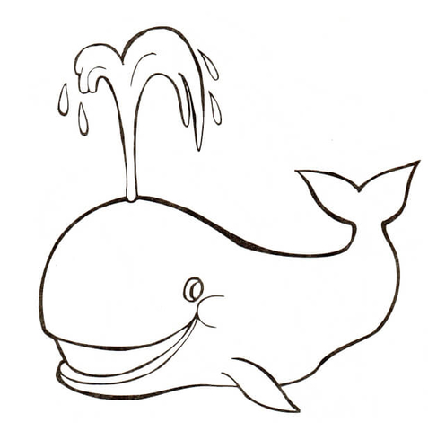 coloriage à dessiner de baleine bleue a imprimer