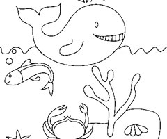 dessin à colorier baleine pinocchio