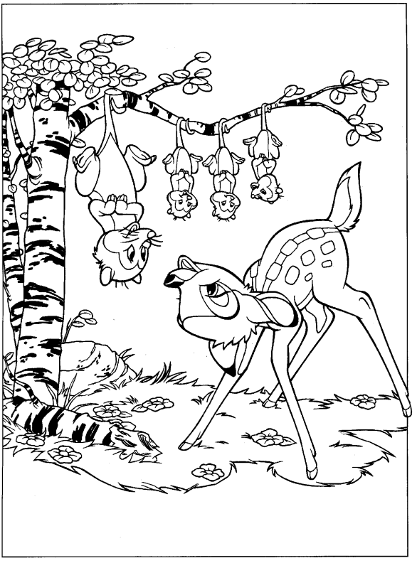 coloriage bambi et ses amis