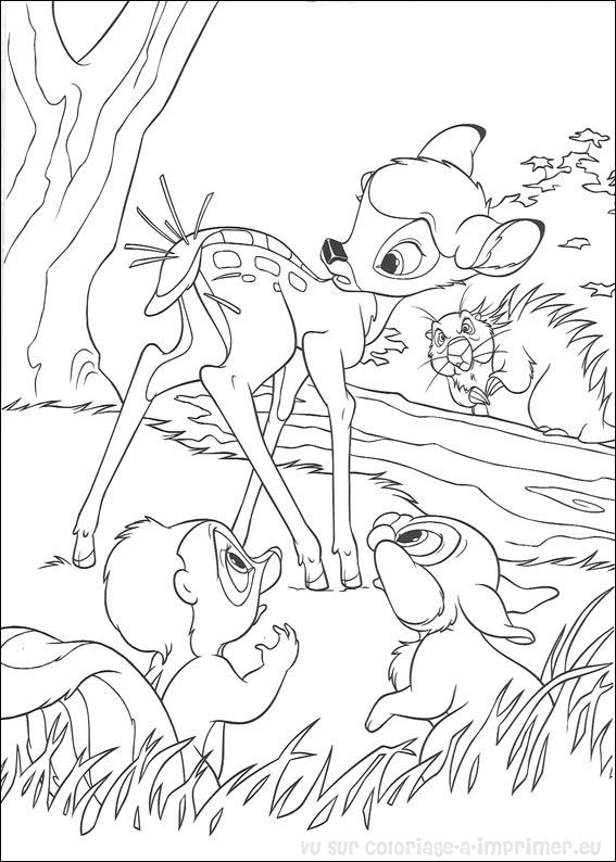coloriage à dessiner lapin bambi