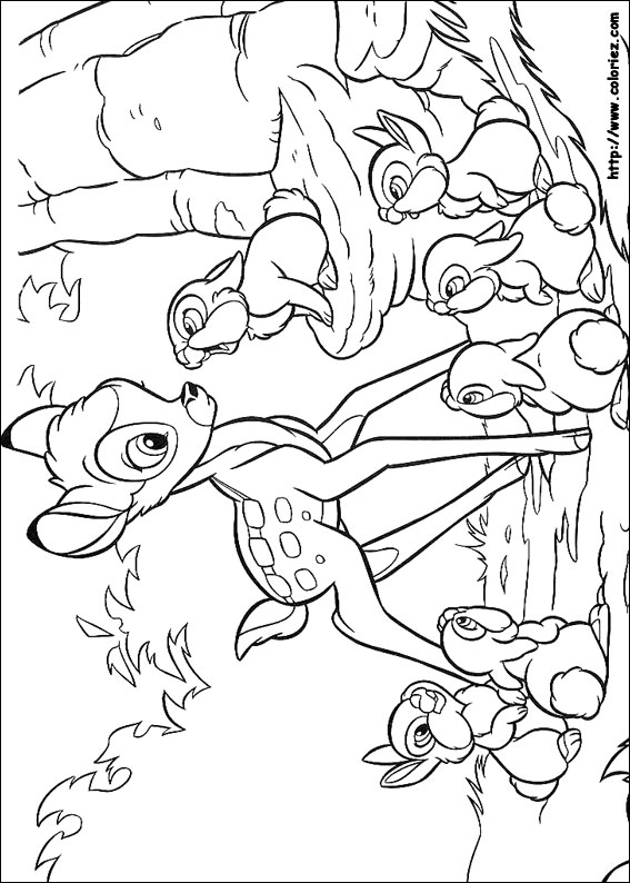 coloriage bambi à imprimer