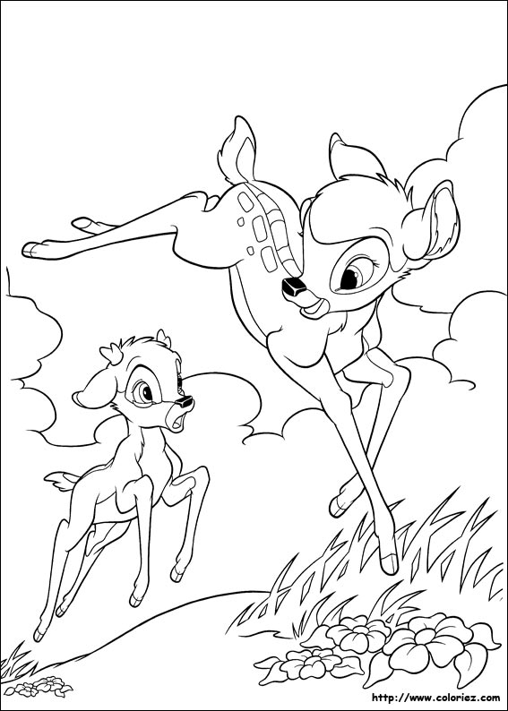 coloriage à dessiner bambi 1