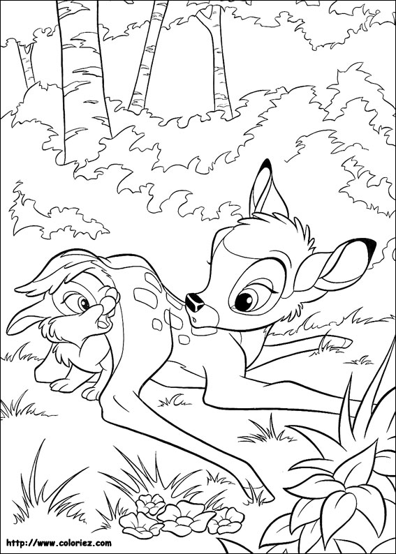 dessin bambi et sa maman