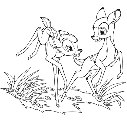 dessin à colorier a imprimer bambi gratuit