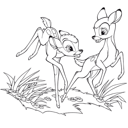 dessin  colorier a imprimer bambi gratuit