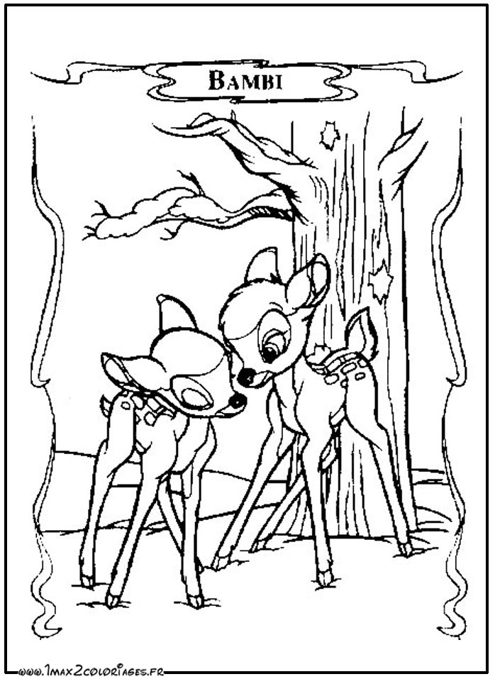 dessin  colorier maman bambi