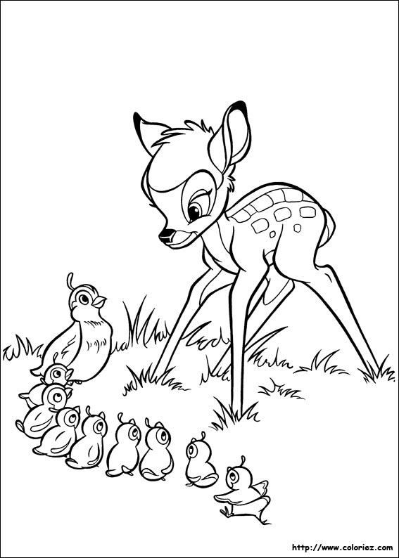 coloriage à dessiner bambi et sa maman