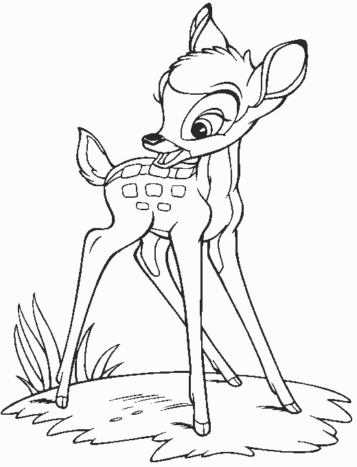 coloriage de bambi et sa maman