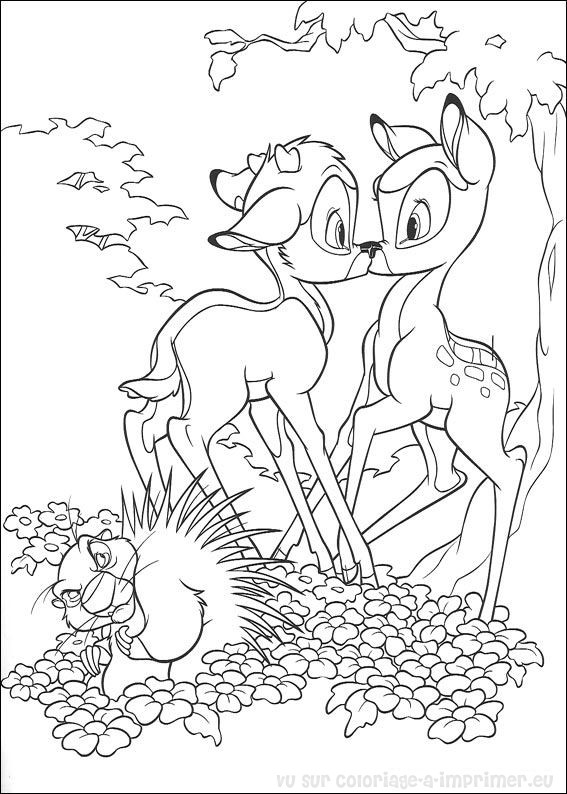 coloriage à dessiner bambi et son papa