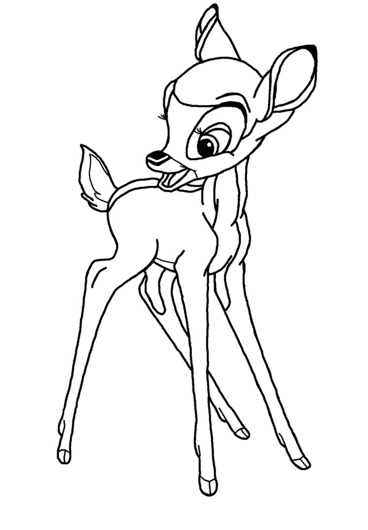 dessin à colorier bambi gratuit