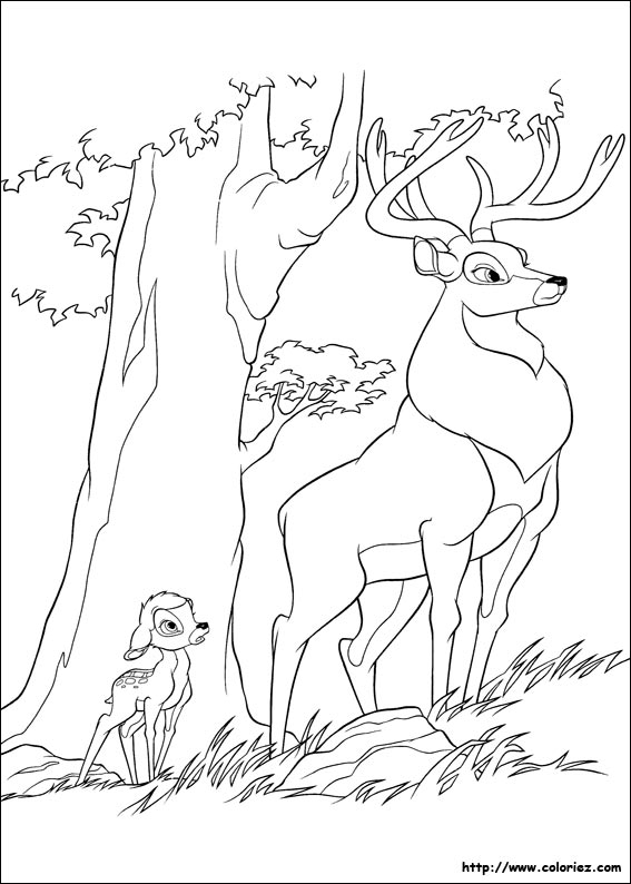 coloriage à dessiner de bambi en ligne