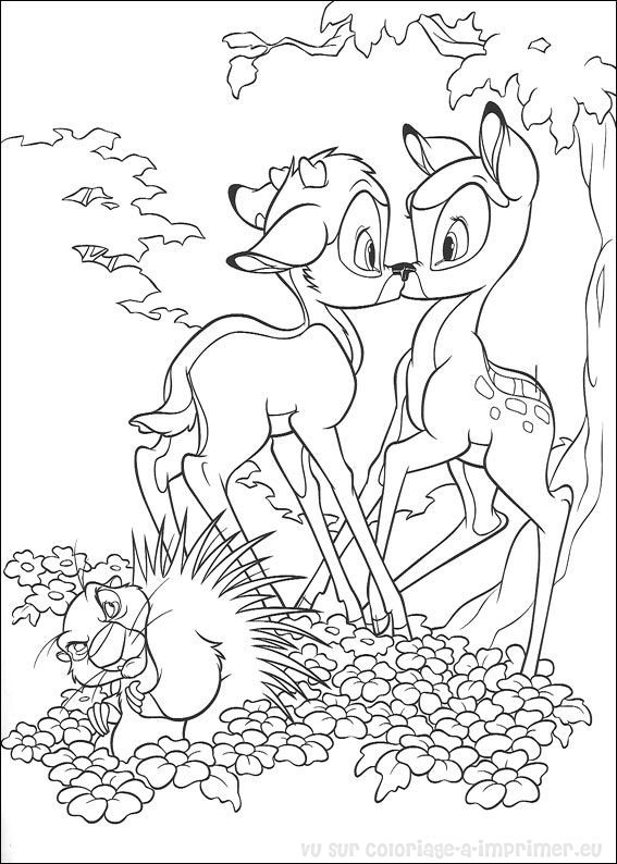 dessin  colorier de bambi en ligne