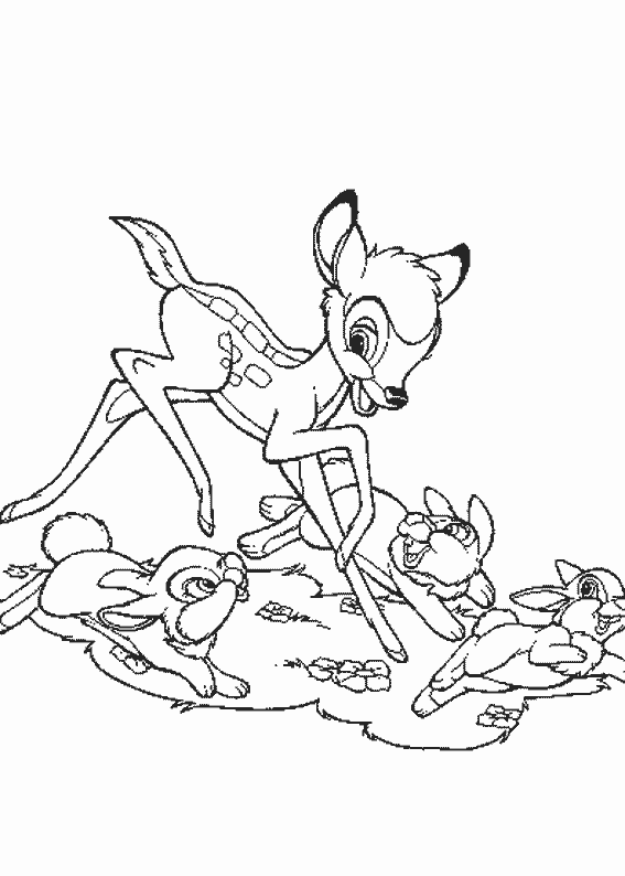 coloriage à dessiner magique bambi