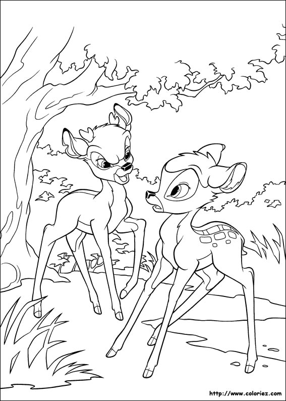vrac dessin à colorier bambi