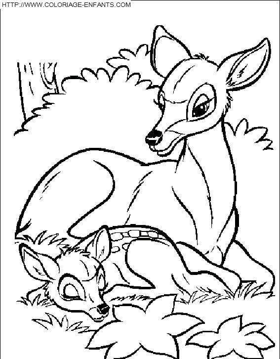 dessin à colorier de bambi 2