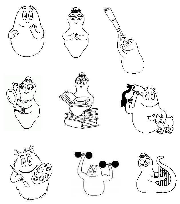 dessin barbapapa et barbamama