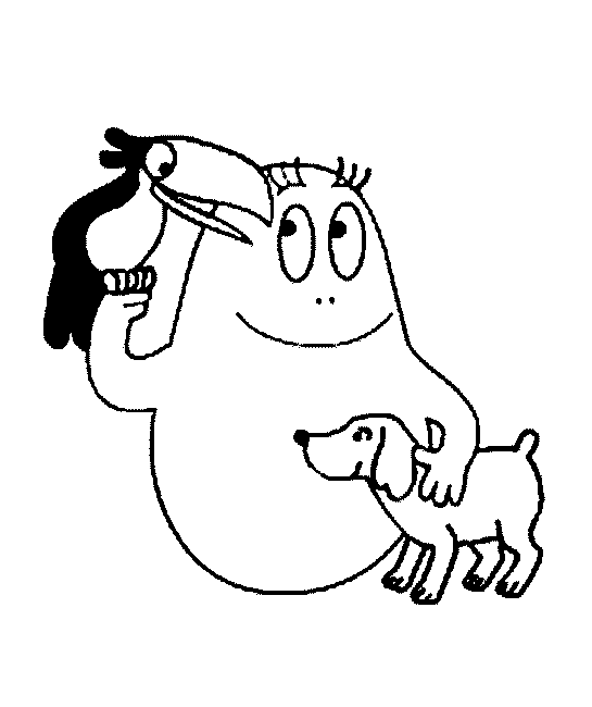 coloriage à dessiner tv barbapapa