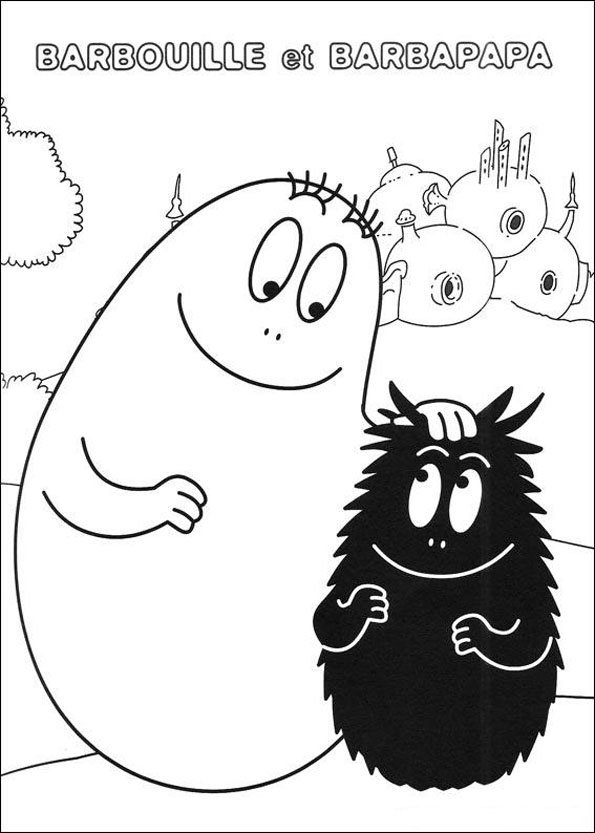 dessin à colorier barbapapa noel