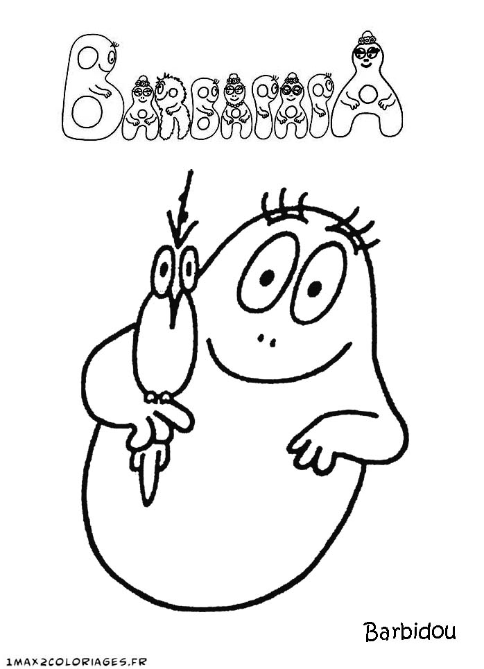 dessin  colorier de barbapapa gratuit