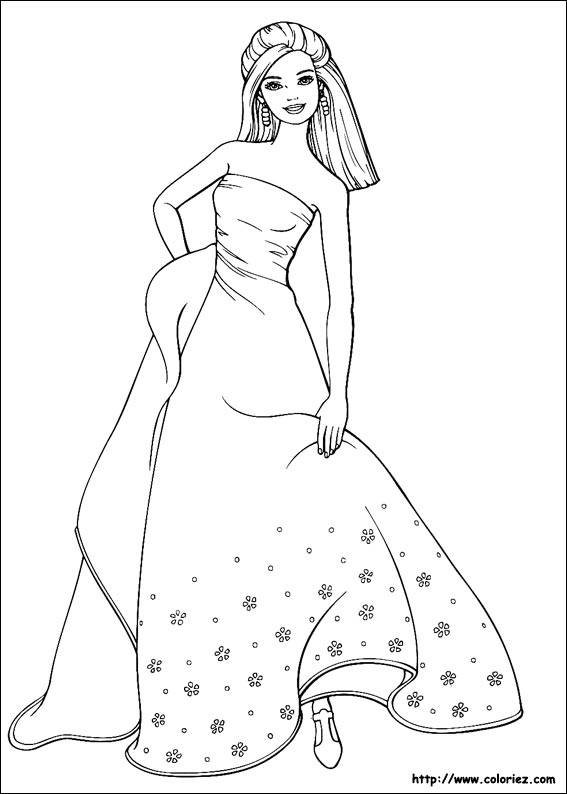 Coloriages Barbie Un Merveilleux Noël 16 coloriages  - coloriage a imprimer barbie